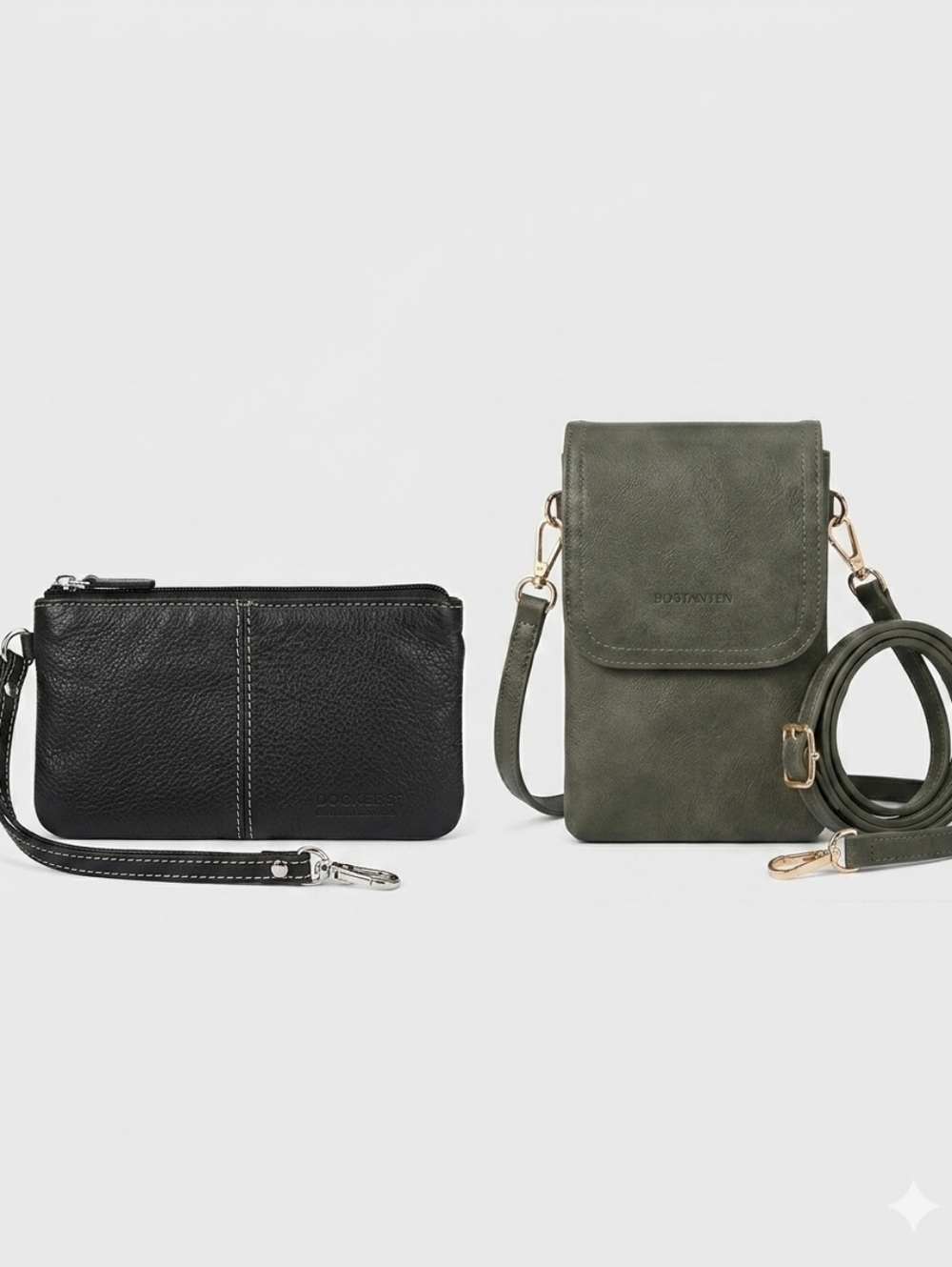 Olive Crossbody &  Black Wristlet